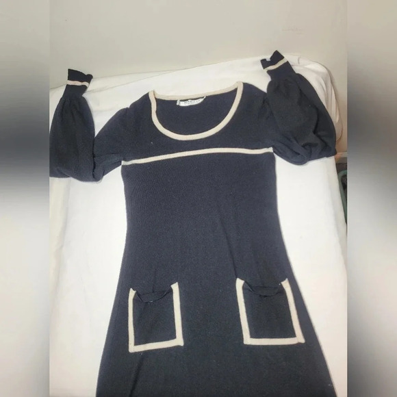 Trina Turk Balloon Sleeve Silk Cashmere Wool Blend Dress sz S - Picture 4 of 10